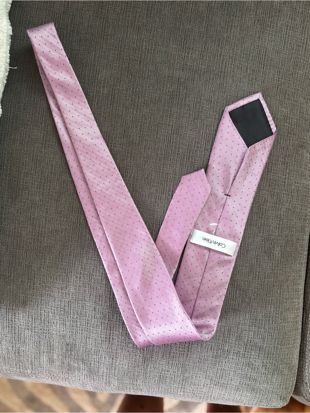 Calvin Klein Lavender Pink Microdot Silk Tie